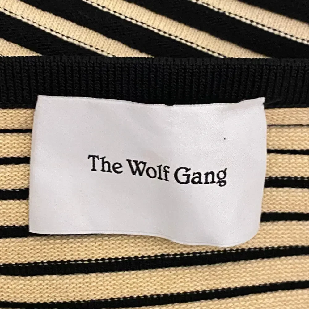The Wolf Gang Size Small Sunmor Strapless Knit Black & Beige Maxi Dress - Picture 14 of 14
